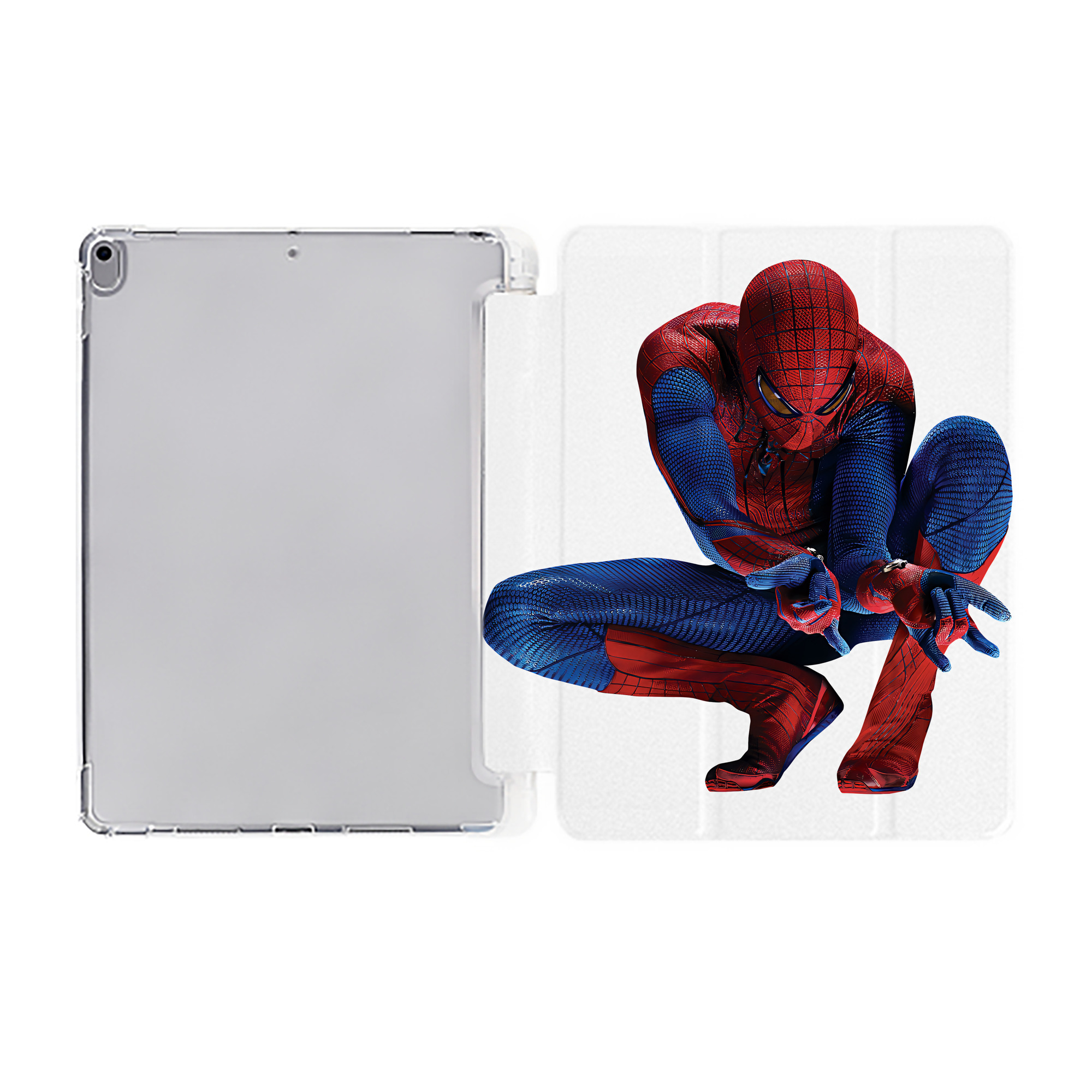 （画像用） Spider Man スパイダーマン IPad ケース ペン収納付き 三つ折りスタンド PUレザー×シリコン 対応機種9.5/10.5/10.9インチ